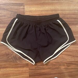 - Women's Black white contrast trim piped Athletic Shorts P.E NATION Retro xs